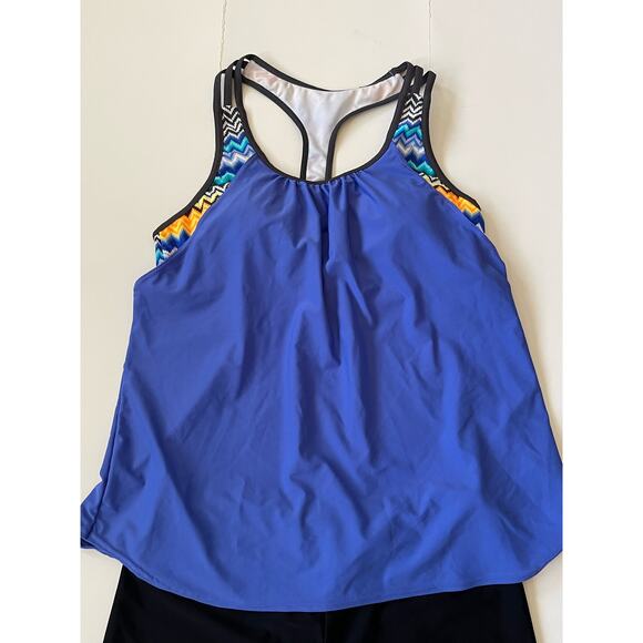 NWOT Women's Tank Top Tankini Swimsuit Rash Guard Set Large - Picture 5 of 10